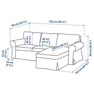 Funda sofá IKEA Ektorp 3 plazas chaise longue beig