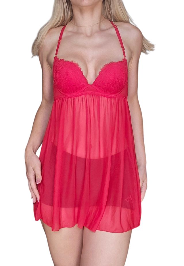 Vestito rosso in pizzo