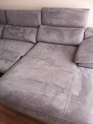 Sofá chaise longue gris - 3 plazas