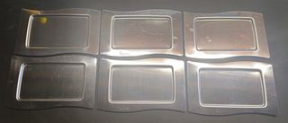 6 Vassoi Metallo Argento - Vintage