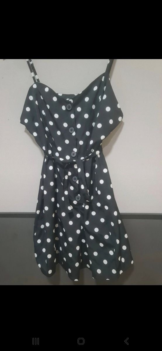 Vestido lunares blanco&negro - Talla L