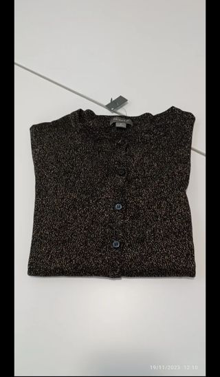 Cardigan Primark nero e oro Tg M