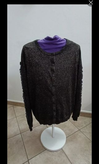 Cardigan Primark nero e oro Tg M