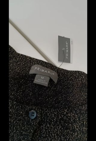 Cardigan Primark nero e oro Tg M