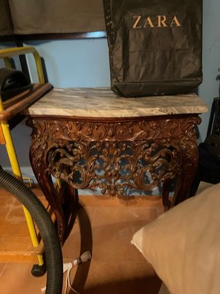 Mesilla mármol-madera estilo antiguo