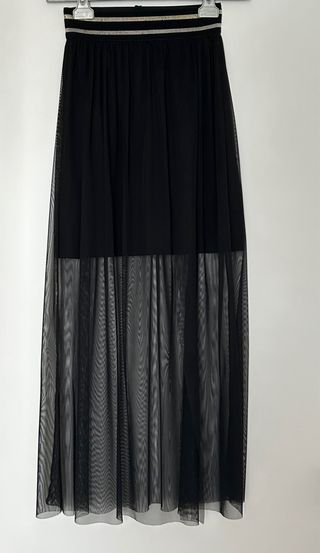 Gonna nera lunga in tulle