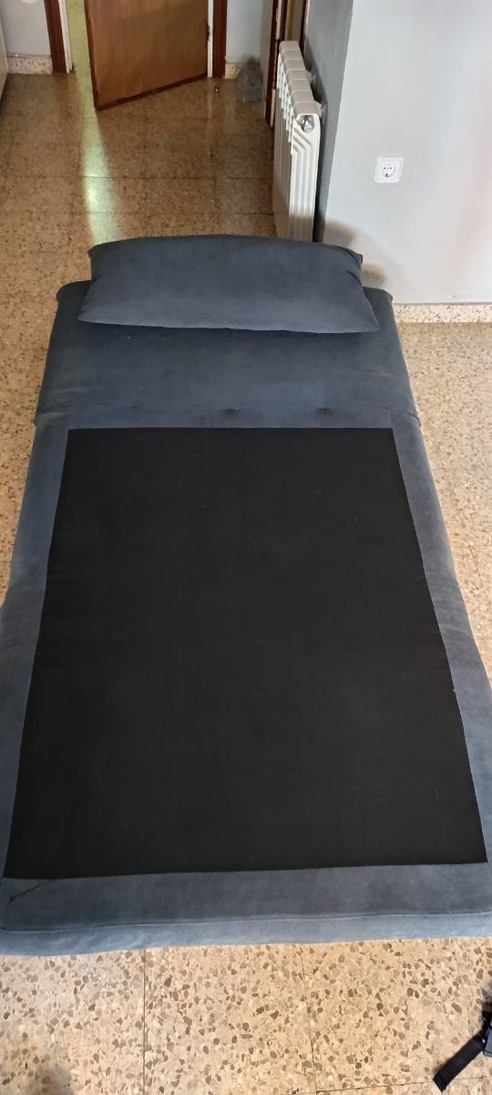 Sofá cama individual - Azul grisáceo