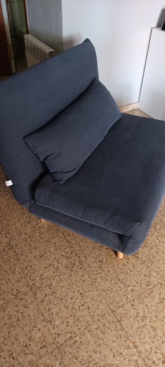 Sofá cama individual - Azul grisáceo