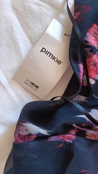 Vestito Pimkie L fiori nero/rosa