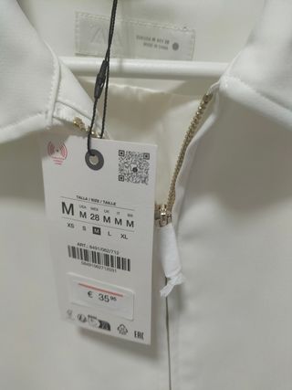 Chaqueta y pantalón Zara blanco - M