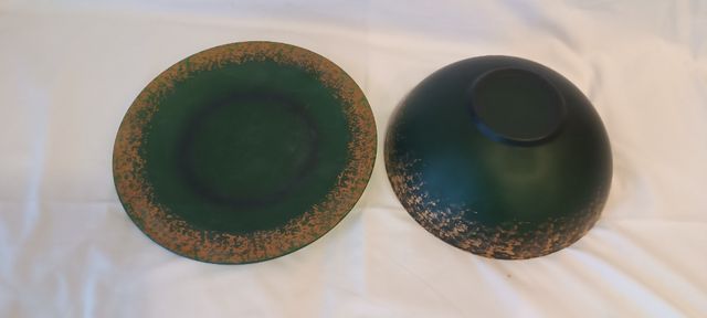 Centrotavola vetro verde e marrone