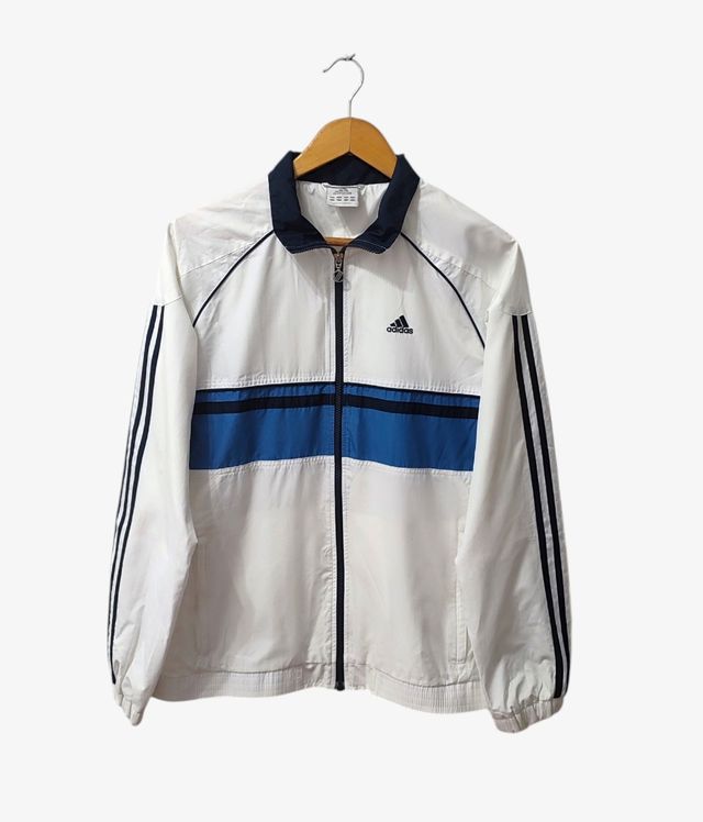 Trackjacket blanca vintage Adidas hombre Talla S