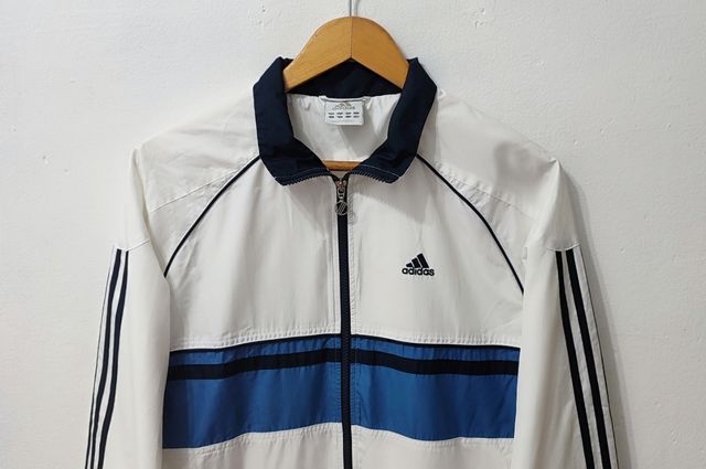 Trackjacket blanca vintage Adidas hombre Talla S