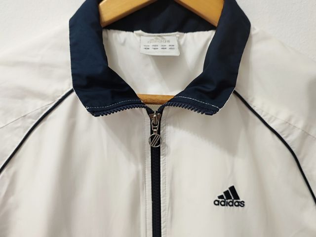 Trackjacket blanca vintage Adidas hombre Talla S