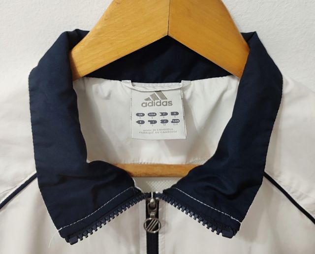 Trackjacket blanca vintage Adidas hombre Talla S