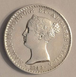 Moneda 500 Reis 1842 Portugal