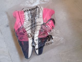 Zapatillas running mujer azul-rosa