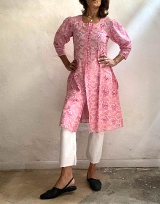 Abito indiano vintage rosa