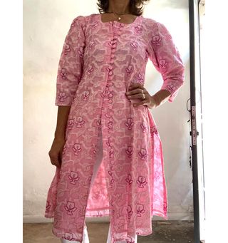 Abito indiano vintage rosa