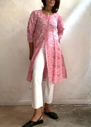 Abito indiano vintage rosa