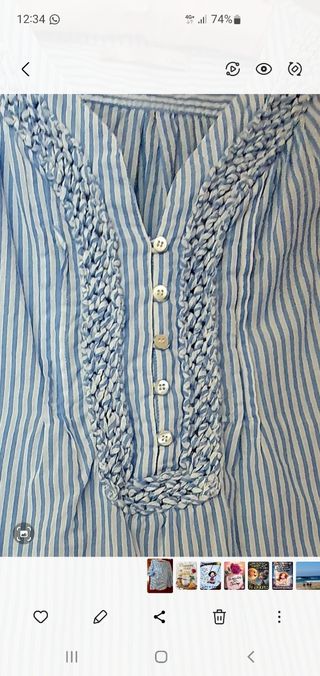 Blusa rayas azul y blanca