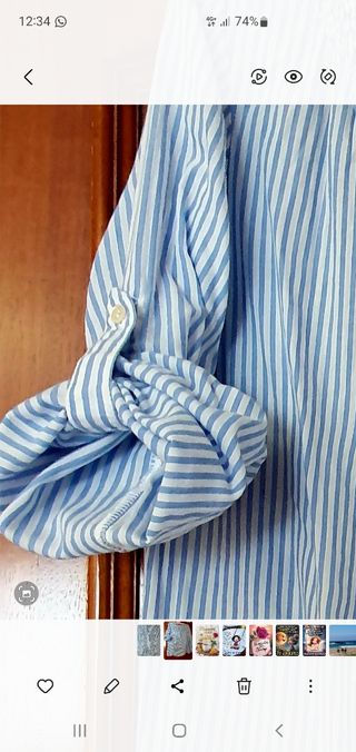 Blusa rayas azul y blanca