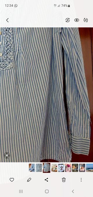 Blusa rayas azul y blanca