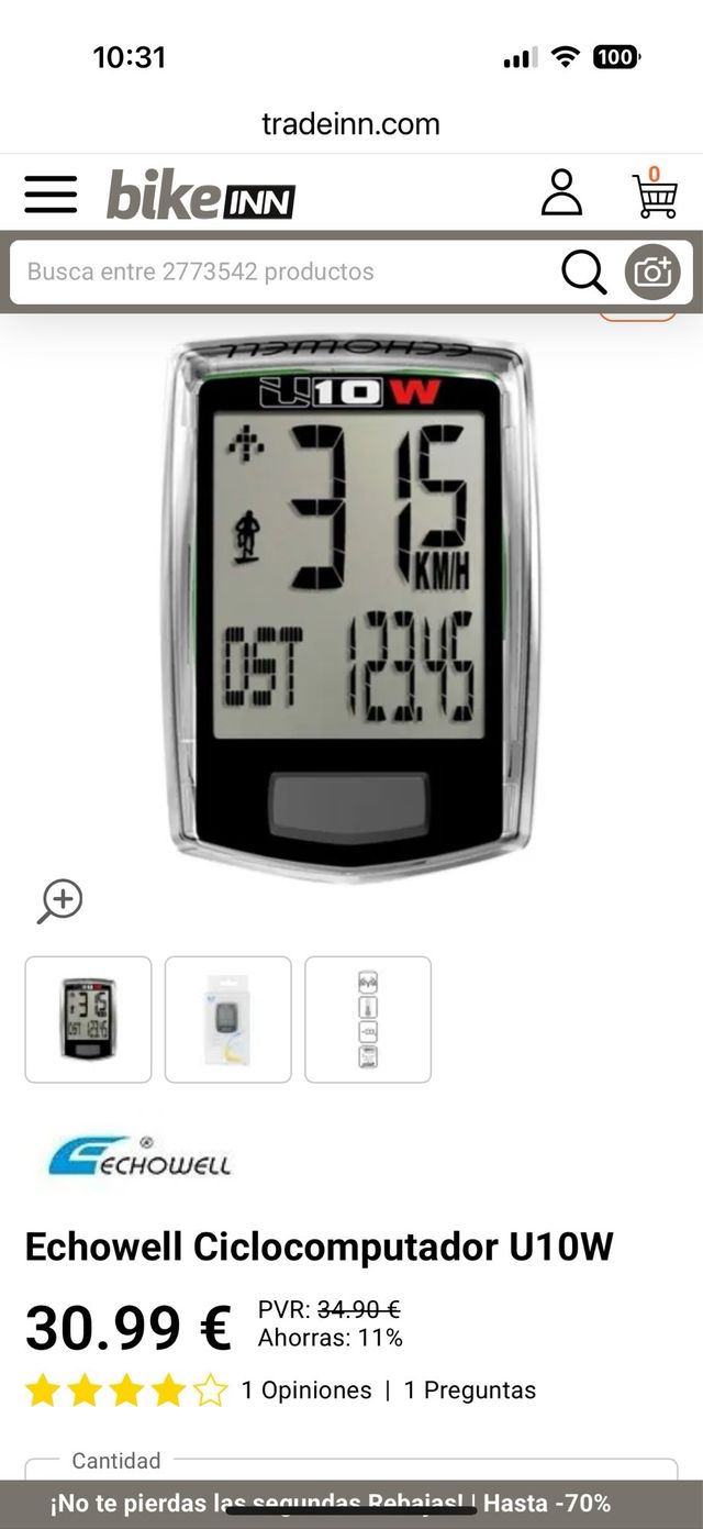 Ciclocomputador Echowel U10W