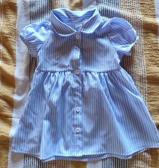 Vestitino bimba righe azzurre 6-9m