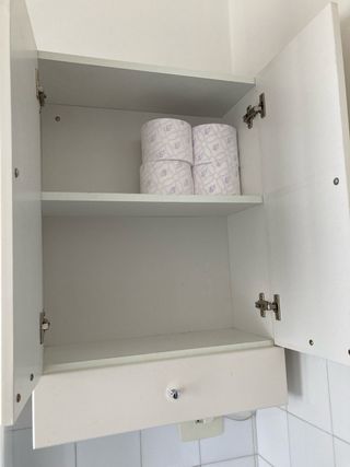 Armario baño blanco mueble organizador madera