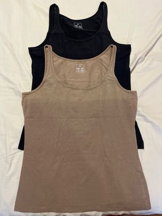 2 Camisetas Tirantes M Beige&Negra