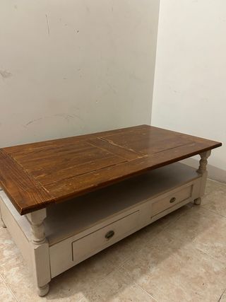 Mesa centro madera - salón con cajones