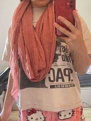 Pañuelo rosa - Chal de tejido suave