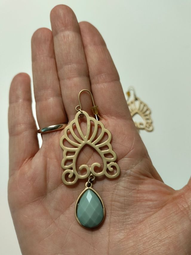 Orecchini Pendenti Oro e verde