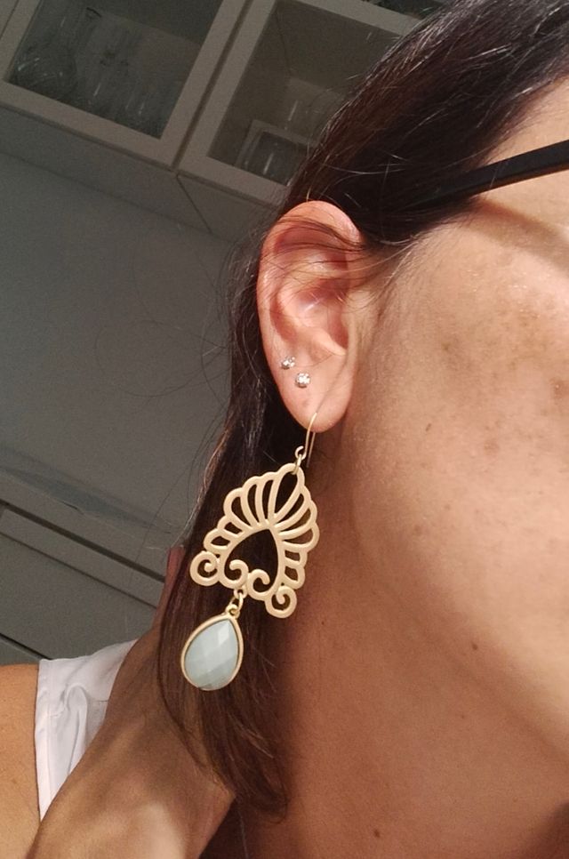 Orecchini Pendenti Oro e verde