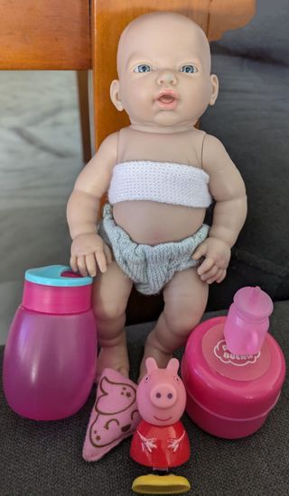 Muñeco bebé reborn + accesorios