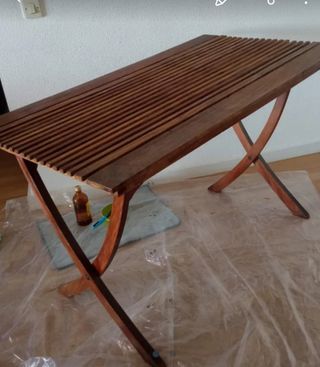 Mesa y sillas terraza teka -madera