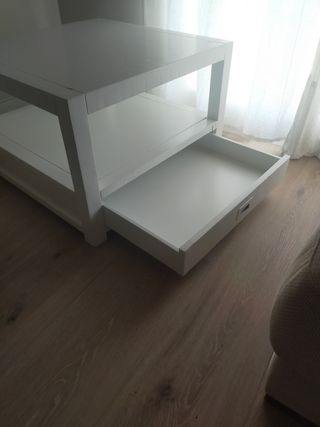 Mesa centro blanca de madera