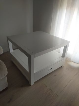 Mesa centro blanca de madera