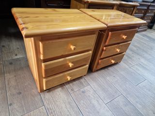 Mesillas noche pino macizo - 2uds