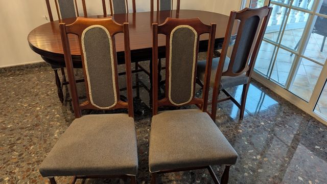 Mesa comedor + 6 sillas madera