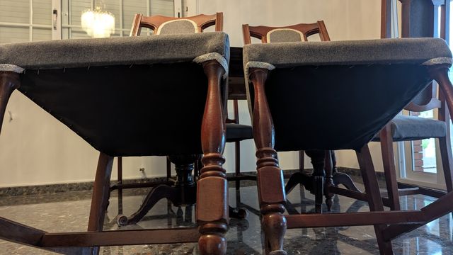 Mesa comedor + 6 sillas madera