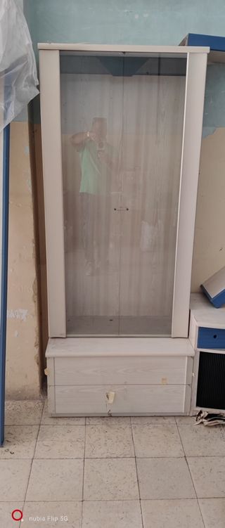 Muebles comedor vintage - beige y azul