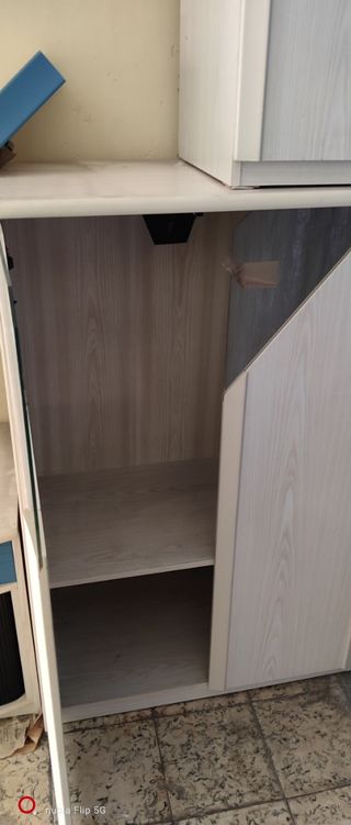 Muebles comedor vintage - beige y azul