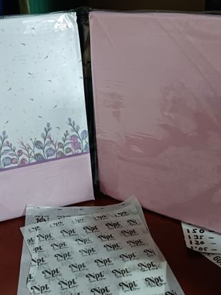 Juego sábanas 105 Cama - Rosa y Blanco