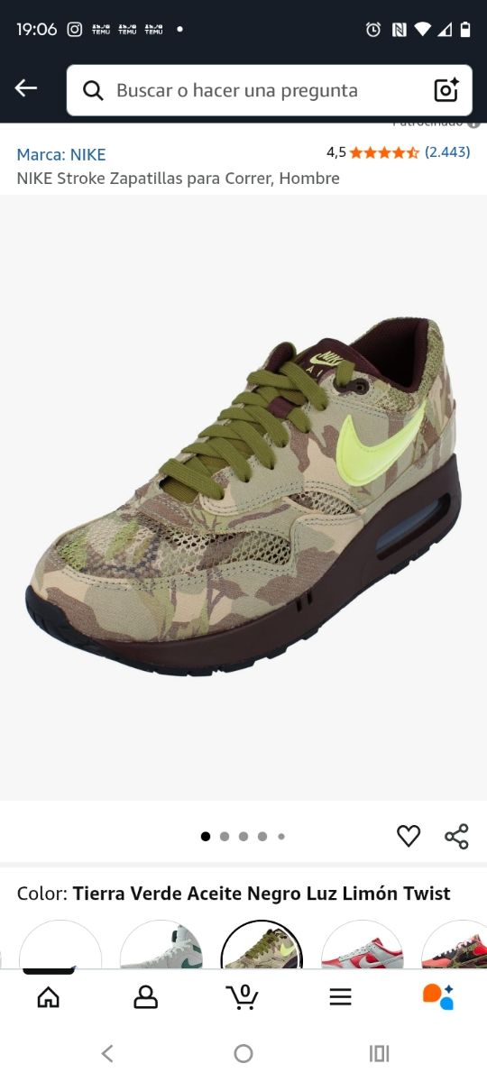 Nike Air Max 1 - 44 EU - Marrón Oliva puestas 1