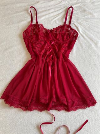 Top donna vintage sexy rosso taglia S