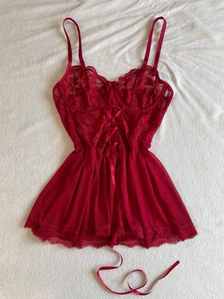 Top donna vintage sexy rosso taglia S