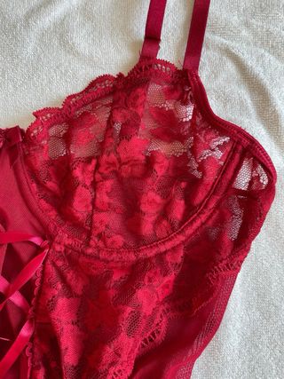 Top donna vintage sexy rosso taglia S