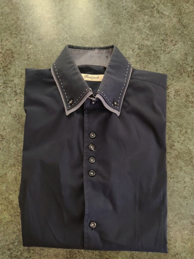 Camicia Redjack blu a maniche corte